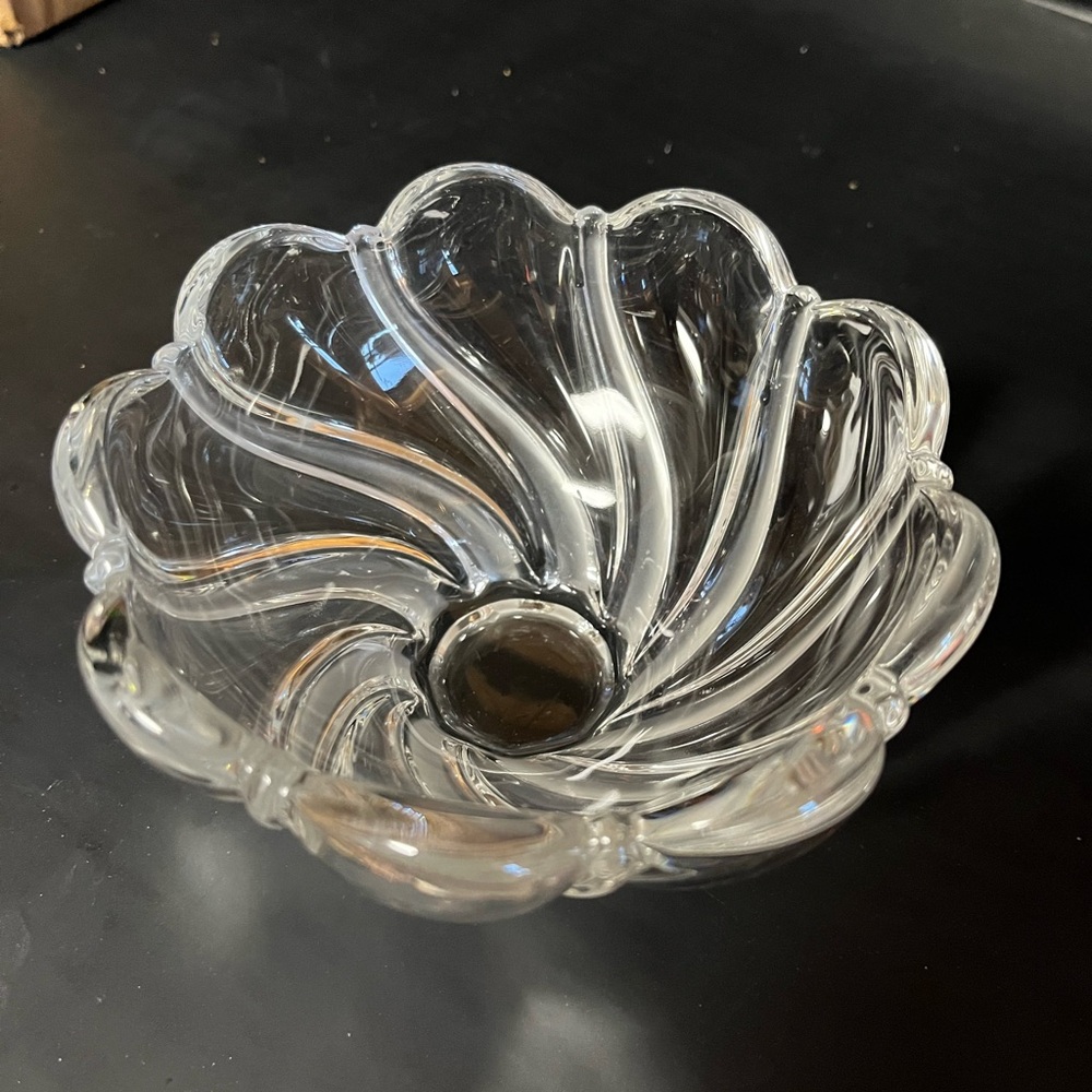 Elegant Clear/Frosted Crystal Bowl Mikasa made in Germany